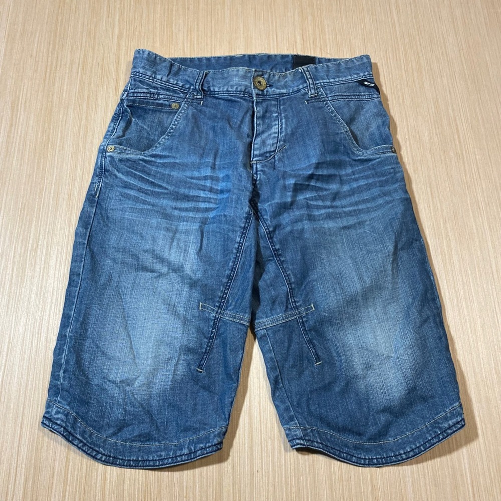 Jack & Jones Intelligence Twenty Five Mens Blue Denim Shorts Button Fly Size 31